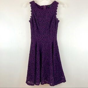 Purple Lace sleeveless fit and flare Dress size 0